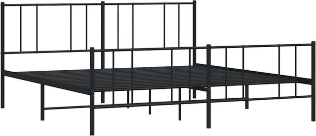 vidaXL Bettgestell aus Metall mit Kopf- und Fußteil in Schwarz, B/T/H: 183 x 213 x 187 cm - Bild 1