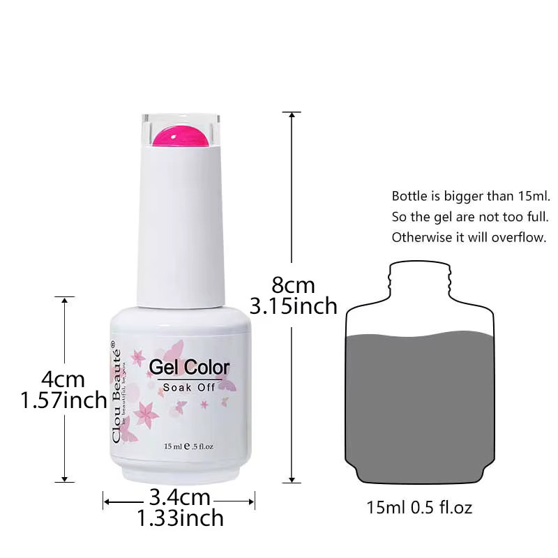 Clou Beaute Nagelgel Dunkelrot, 15 ml, Glänzend - Bild 2