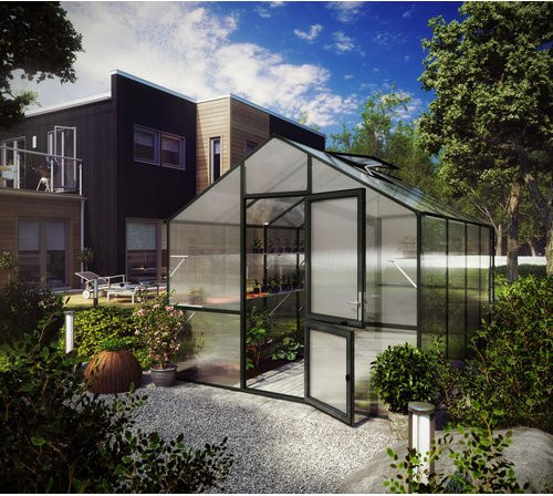 KGT Gewächshaus Lilie aus Aluminium und Kunststoff in Grau mit 12,75 m² Fläche und winterfester Konstruktion - Bild 1