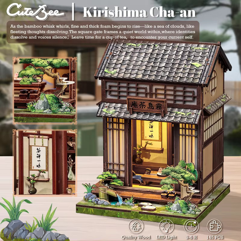 Cutebee DIY Book Nook Kit, Miniatur-Puppenhaus-Bücherregaleinsatz, Holz - Bild 2