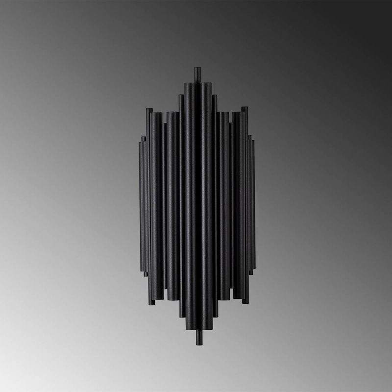 Opviq Wandleuchte Reis in Schwarz aus Metall mit E14 Fassung, B/H/T: 22 x 50 x 22 cm - Bild 2