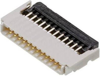 Molex FFC/FPC-Anschluss 12-polig in Weiß mit Goldkontakten, Rastermaß: 0,5 mm, Artikelnummer 5034801200 - Bild 1