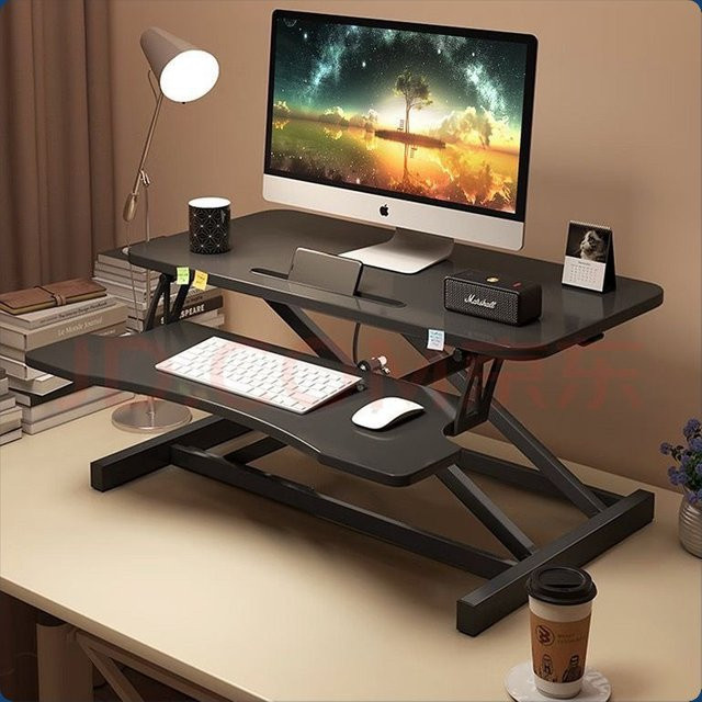 Elektrischer höhenverstellbarer Stehschreibtisch von LIUSHADUOLA in Schwarz, ergonomischer Schreibtisch für das Home-Office, B/T/H: 80 x 40 x 50 cm - Bild 1