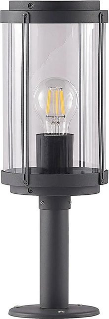 Lindby Außenleuchte Ojali Modern Schwarz aus Aluminium, 1-flammig E27, IP44 - Bild 1