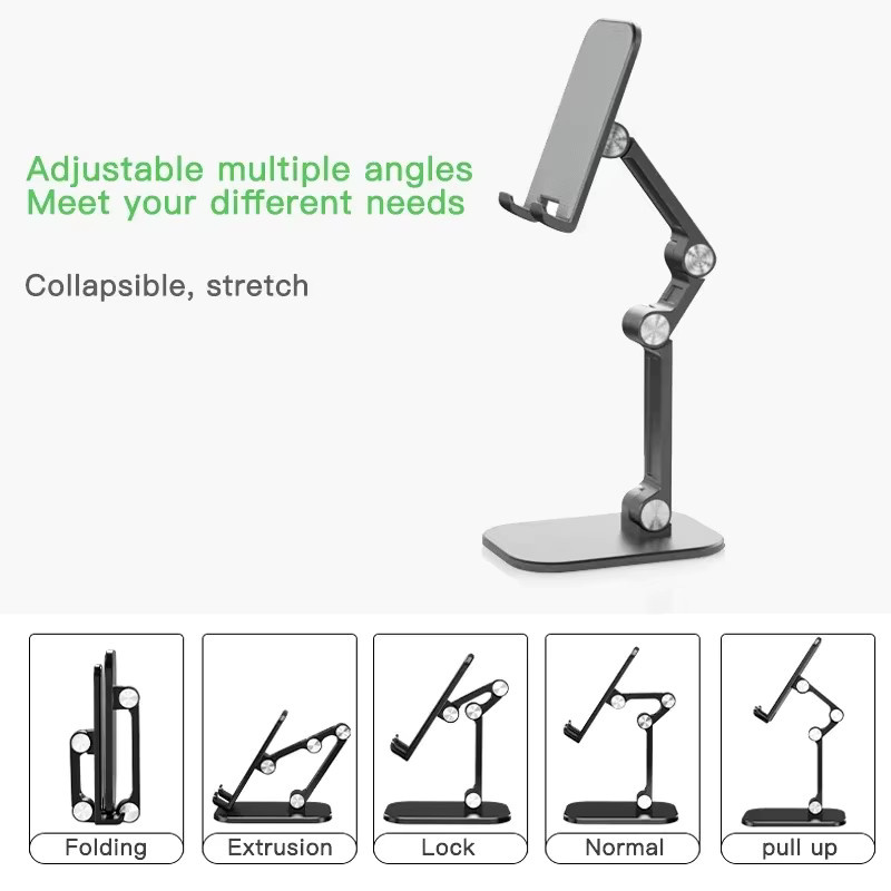 YANGGLOB Faltbare Schreibtisch-Handyhalterung für iPhone und iPad, Flexibel verstellbarer Tablet-Halter aus ABS-Material, Farbe: Grün - Bild 3