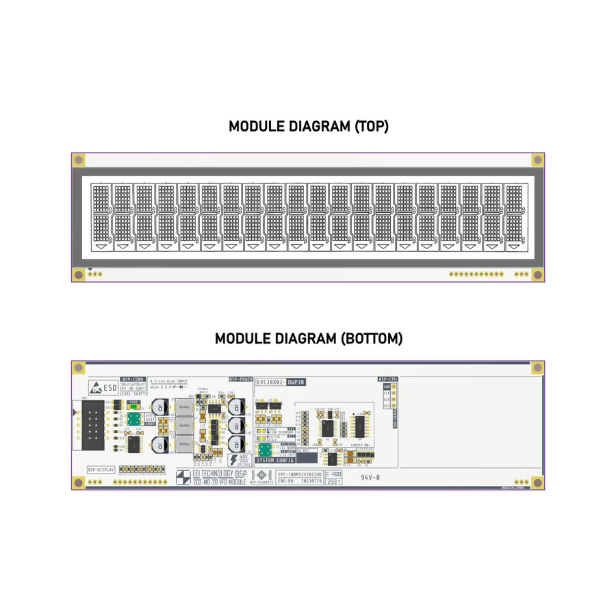 Surenoo 7,87 Zoll SPI UART LCD2USB VFD Phosphorbildschirm LCD-Anzeigemodul für Arduino und AIDA64 - Bild 3
