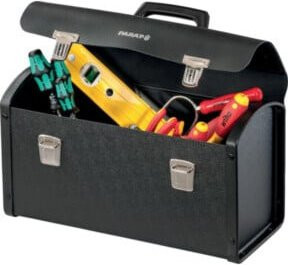 Parat Werkzeugkoffer aus Leder und Kunststoff in Schwarz B/H/T: 43,0 x 26,0 x 20,0 cm - Bild 1