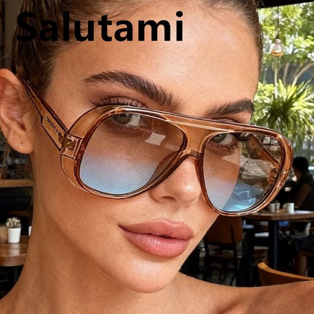 Salutami Sonnenbrille Cat-Eye, Vollrand, Blau, Damen, Kunststoff - Bild 1