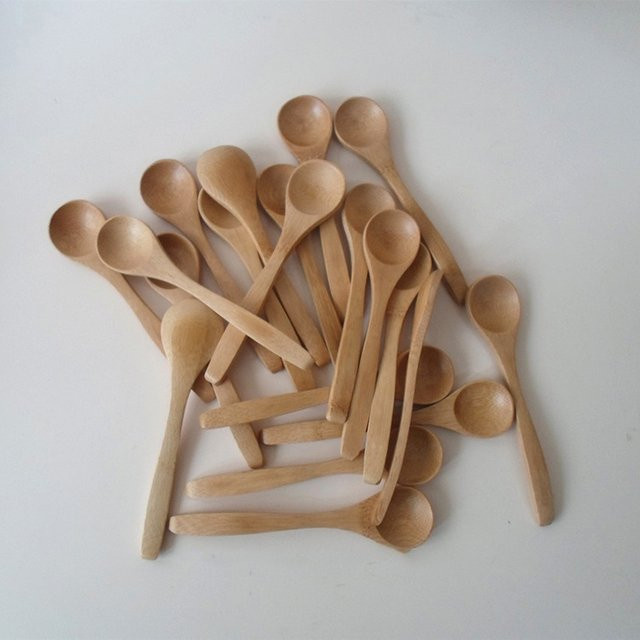 10er Set Multiyilego Mini Holz Löffel in Braun für Gewürze, Kaffee und Zucker - Bild 1