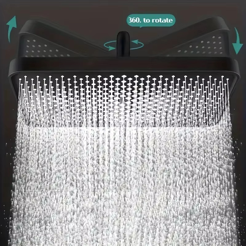 Duschkopf mit großem Panel und Wasserauslass in Schwarz für dein Badezimmer - Bild 2