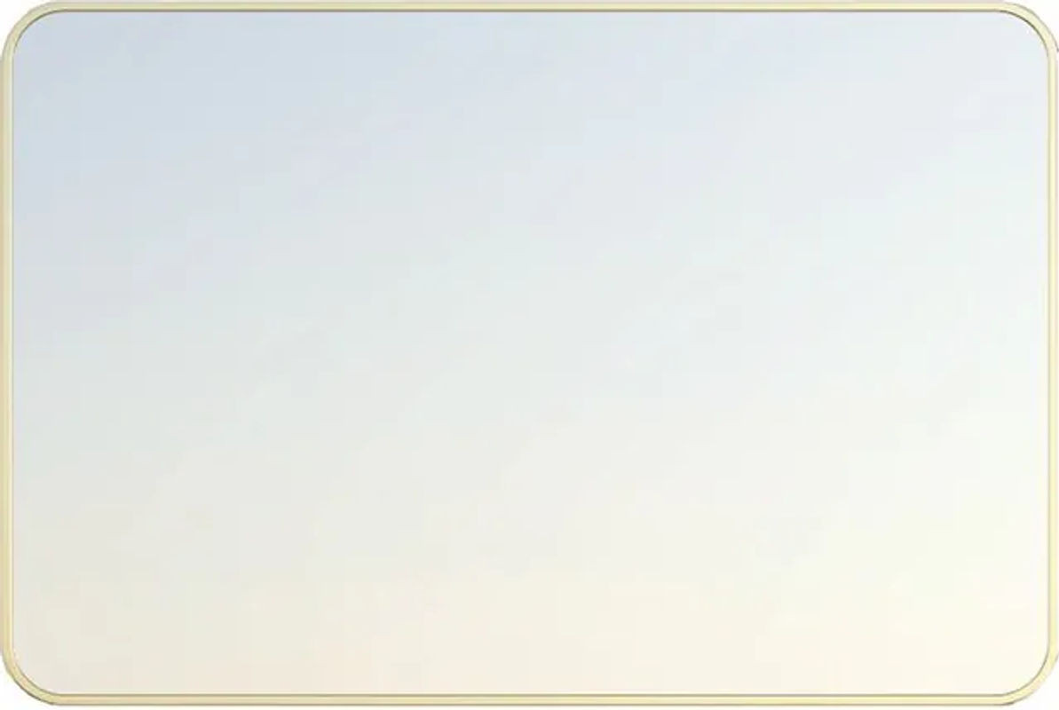 Musea Spiegel Essebagno Gold Gebürstet Rechteckig Wandmontiert B: 80 cm, H: 60 cm - Bild 1