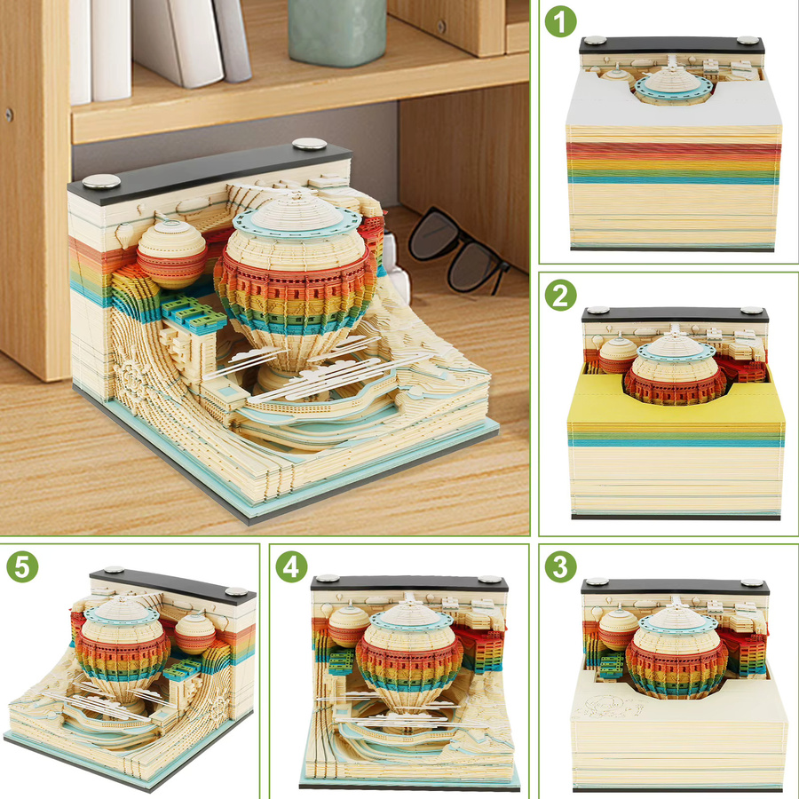 3D-Notizblock als dekorativer Blockkalender in Multicolor zum Selbermachen - Bild 2