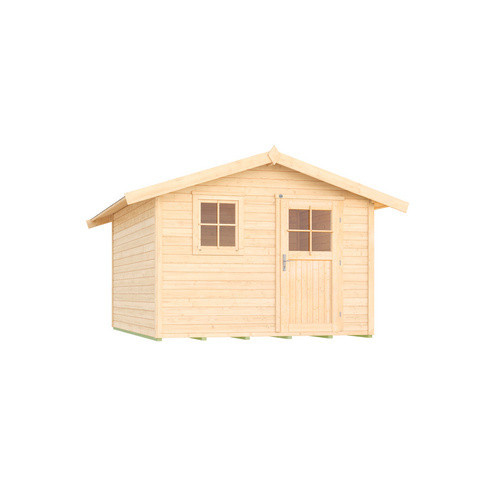 WEKA Gartenhaus 123 Gr.5 aus Fichtenholz mit Satteldach in Beige, B/H/T: 390 x 247 x 295 cm - Bild 4