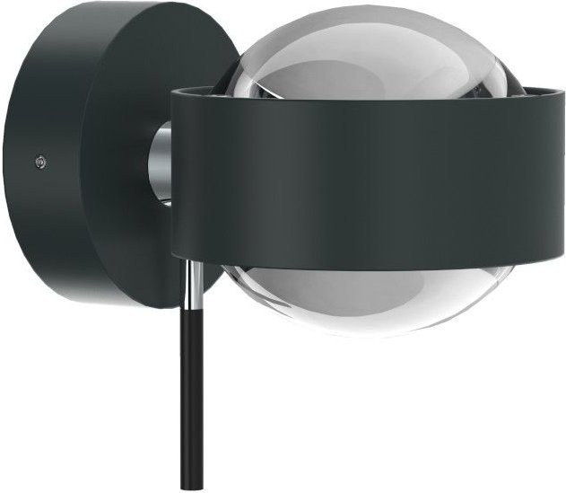 Top Light Puk Mini Wandleuchte in Anthrazit Matt mit Chrom und klarer Glaslinse - Bild 1