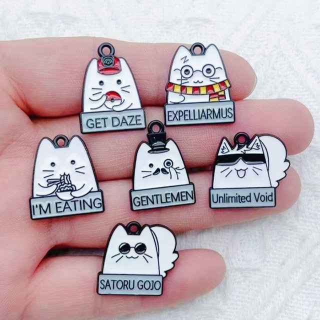 Katzenanhänger Legierung, Silber, Unisex - Bild 1