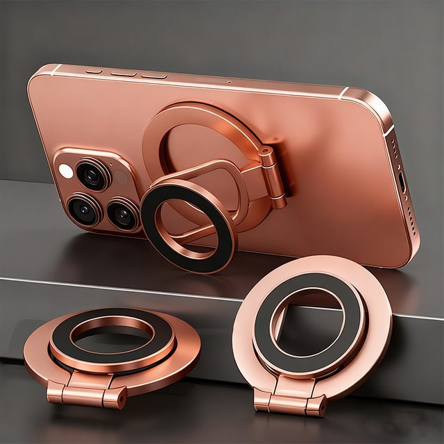 Doppelseitiger magnetischer Saugspiegel mit 3 Abschnitten in Pink und Gold, ultraleicht und ultradünn - Bild 1