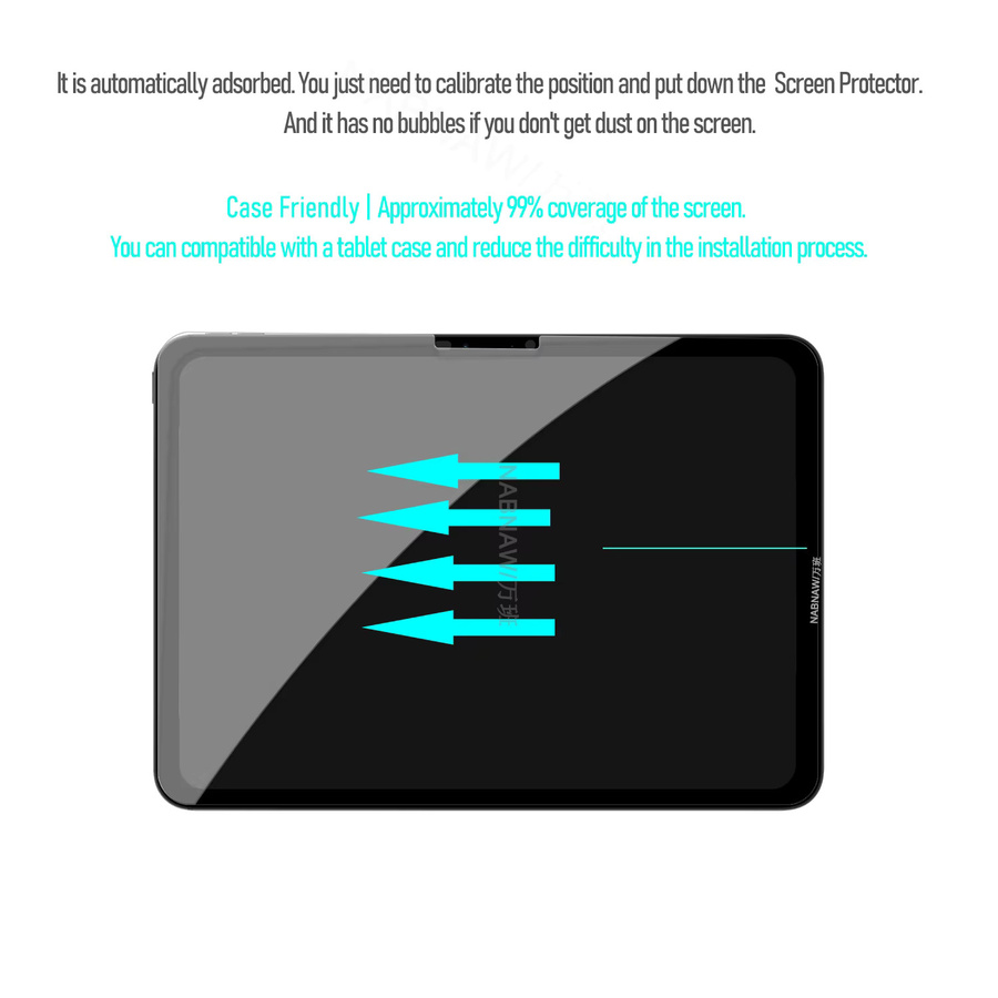 NABNAW Full HD Panzerglasfolie Displayschutz transparent für iPad Pro, iPad Air und iPad Mini - Bild 3