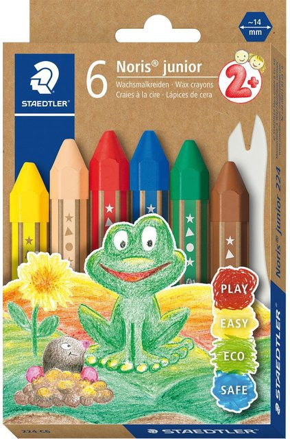 Staedtler Noris Junior Wachsmalkreide Set, 6 Stück, Mehrfarbig - Bild 1