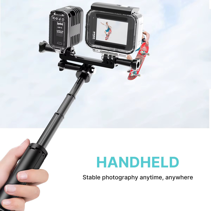 Faltbares Stativ-Set für GoPro und Action-Kameras, tragbares Einbeinstativ und Vlog-Zubehör für GoPro Hero Black und Osmo Action - Bild 3