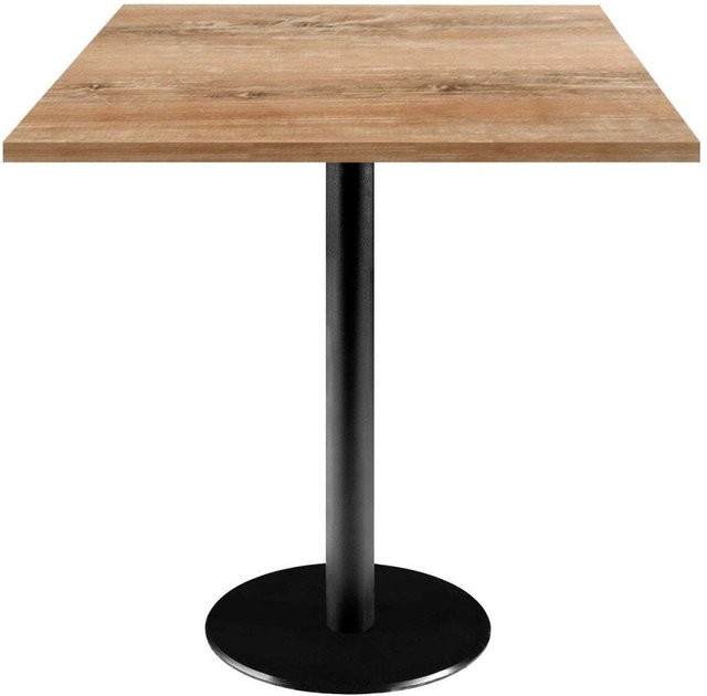 RestooTab Tisch Rome quadratisch in Eiche mit schwarzem Gestell, B/T/H: 70 x 70 x 75 cm - Bild 1