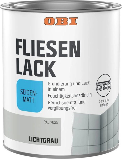 OBI Fliesenlack Lichtgrau Seidenmatt 750 ml - Bild 1