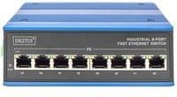 DIGITUS Professional Industrial Unmanaged Switch DN-650106 mit 8 Ports 10/100 Mbit/s zur Montage an der DIN-Schiene in Blau - Bild 1