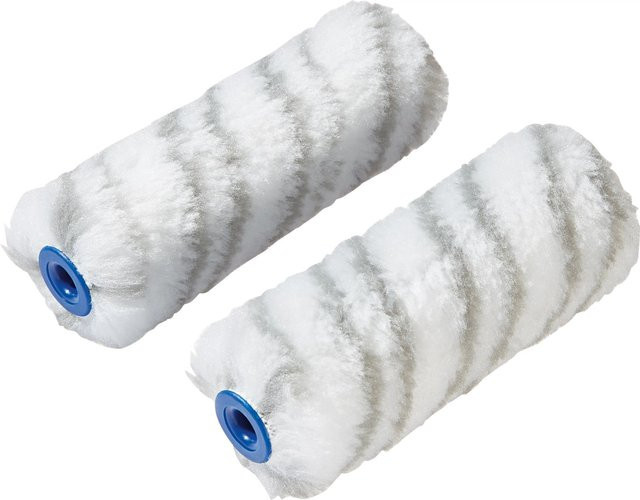 LUX-TOOLS Dispersionswalze Mini aus Polyester Kurzflor, 2 Stück, Breite: 10 cm, Farbe: Weiß - Bild 1