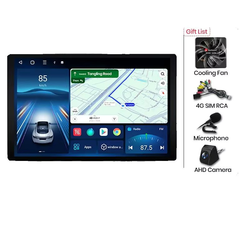 Junsun Android 13 Autoradio für VW Volkswagen Sharan 2012-2018 mit 9 Zoll Display, 4GB RAM, 64GB Speicher, GPS, Carplay, Bluetooth, DSP und Rückfahrkamera Unterstützung in Schwarz - Bild 1