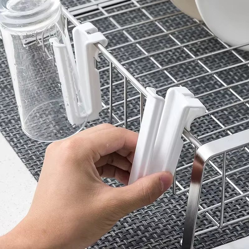 Trebalena Wandmontiertes Mini-Becher-Hängeregal in Weiß zur Aufbewahrung und Trocknung für Küche und Wohnzimmer - Bild 2