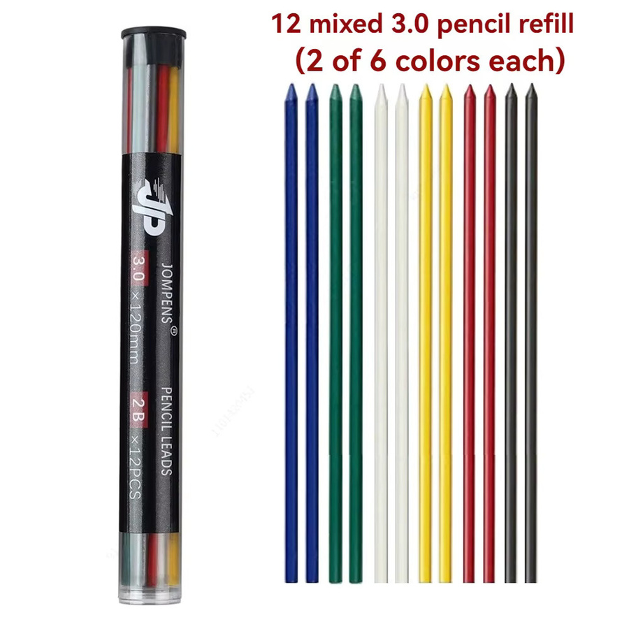 Haile Druckbleistift-Set aus Metall mit 3,0 mm Mine und 2B Graphit-Nachfüllungen zum Zeichnen und Skizzieren - Bild 3