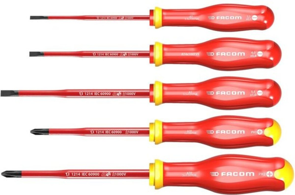 Facom Elektriker Schraubendreher-Set 5-teilig 1000V in Rot - Bild 2