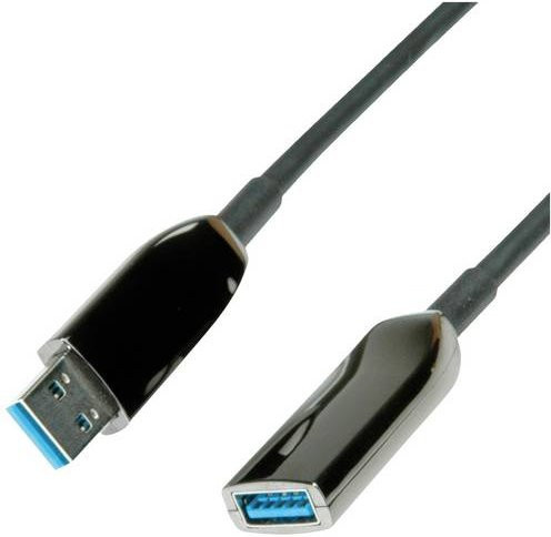Roline USB 3.2 Gen1 Kabel mit USB-A Buchse und USB-A Stecker, Schwarz, 20,00 m - Bild 1