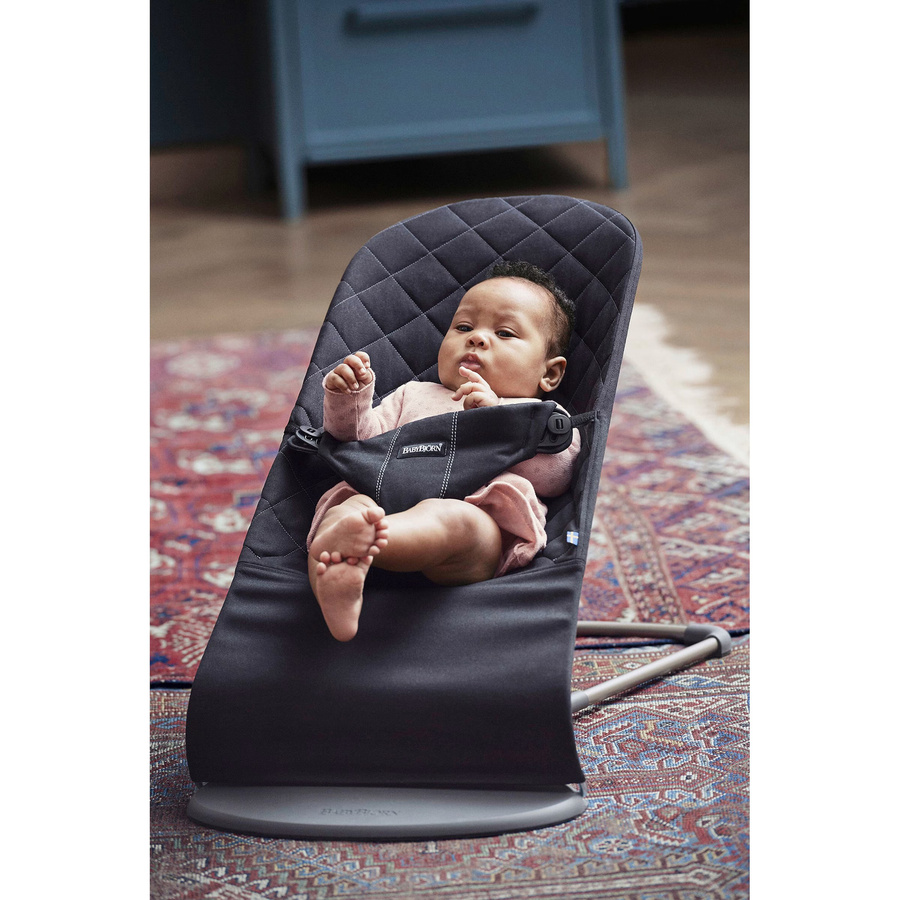 Babybjörn Babywippe Bliss gewebt in Schwarz und Anthrazit aus Baumwolle und Polyester - Bild 3