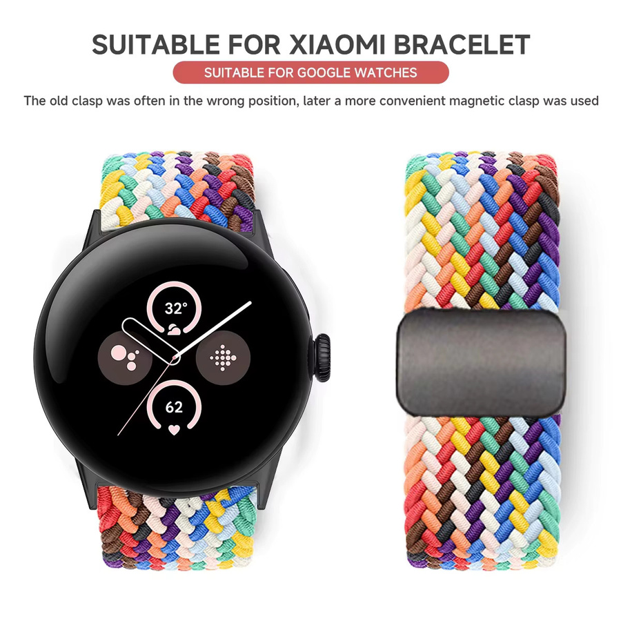 Google Uhrenarmband Nylon, magnetisch, geflochten, multicolor, Google Pixel Watch 3 41 mm, Google Pixel Watch 2 - Bild 1