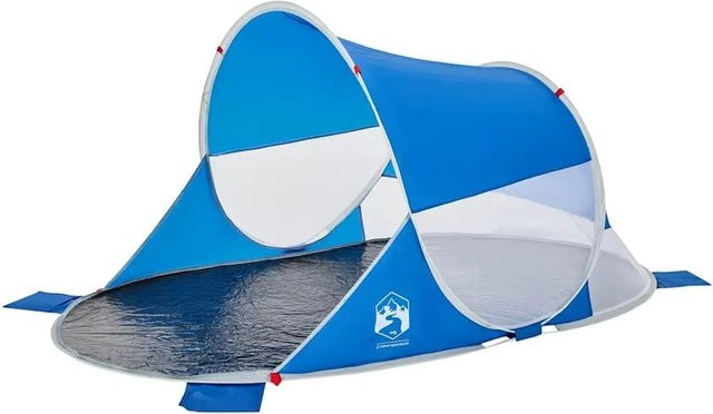 Furnicato Pop Up Strandzelt in Azurblau B/T/H: 205 x 125 x 90 cm - Bild 1