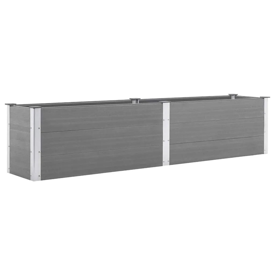 vidaXL Garten-Hochbeet aus WPC und Stahl in Grau, B/T/H: 250 x 50 x 54 cm - Bild 2