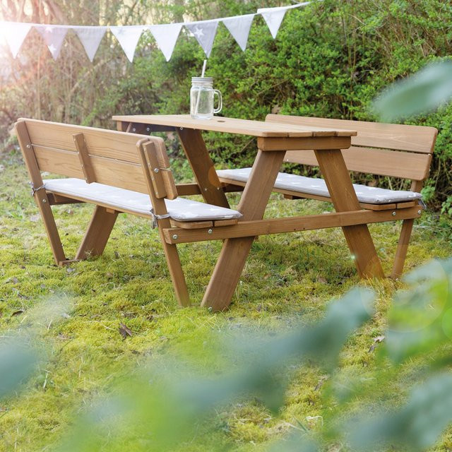 Roba Kindersitzgruppe Picknick for 4 aus Massivholz in Natur mit Lehne - Bild 1