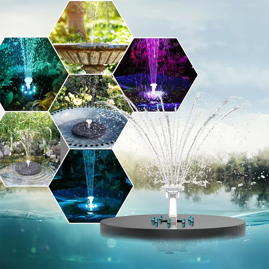Solar Wasser Brunnen für Garten und Teich in Bunt mit Vogelbad-Funktion - Bild 4