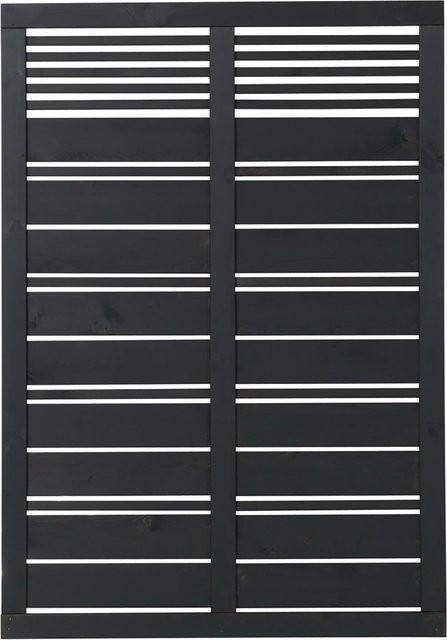 Plus Sichtschutzzaun Silence aus Nadelholz in Schwarz, B/H: 120 x 170 cm - Bild 1