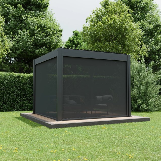 Ximax Elektrische Seitenmarkise für Aluminium Pergola aus Aluminium und PVC in Dunkelgrau, Breite: 300 cm - Bild 1