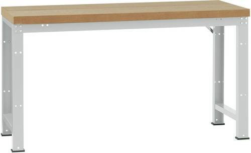 Manuflex Werkbank WP3062.7035 aus Stahl und Holz in Lichtgrau (RAL 7035), B/T/H: 175 x 100 x 84 cm - Bild 1