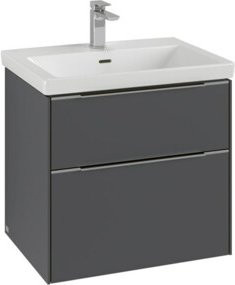 V&B Waschtischunterschrank Subway 3.0 in Graphit, B/T/H: 62,2 x 47,8 x 47,8 cm - Bild 1