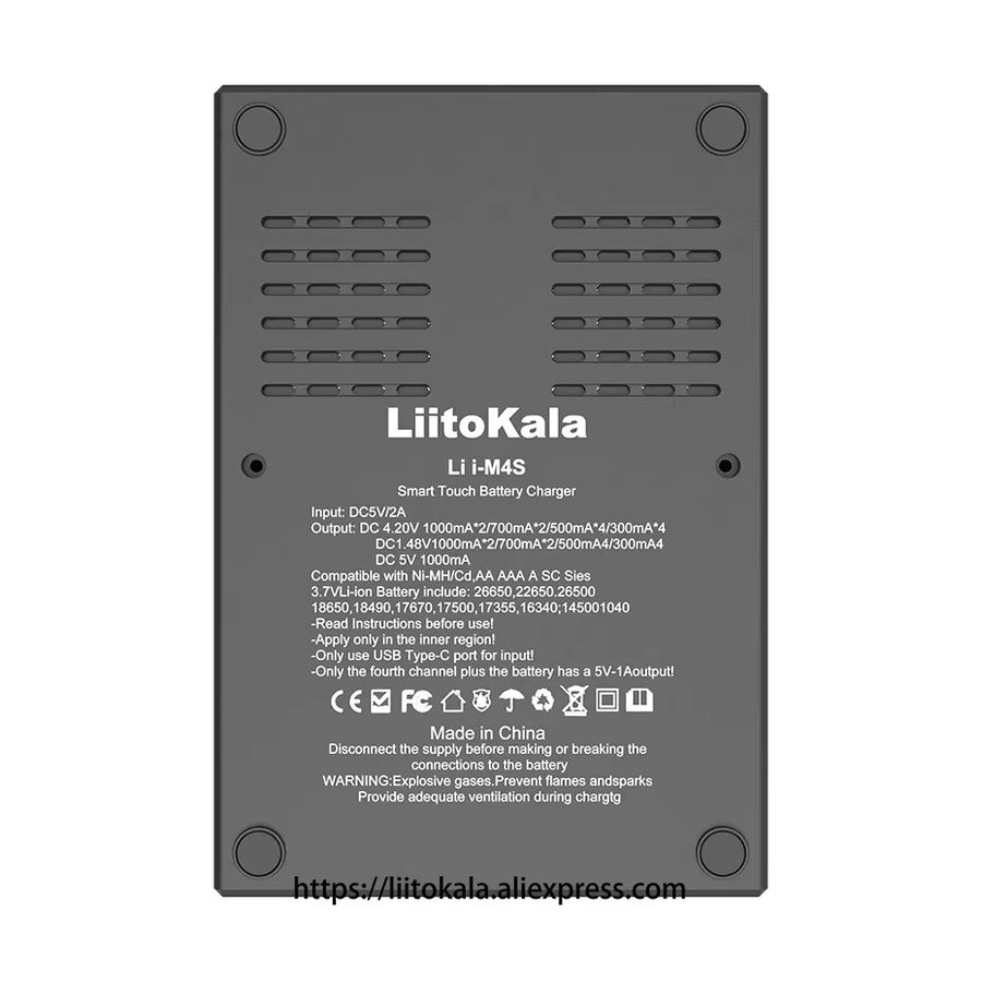 LiitoKala Lii-M4S LCD-Multifunktions-Akkuladegerät in Schwarz für 18650 21700 26650 14500 17500 18350 AA AAA A C Akkus - Bild 2
