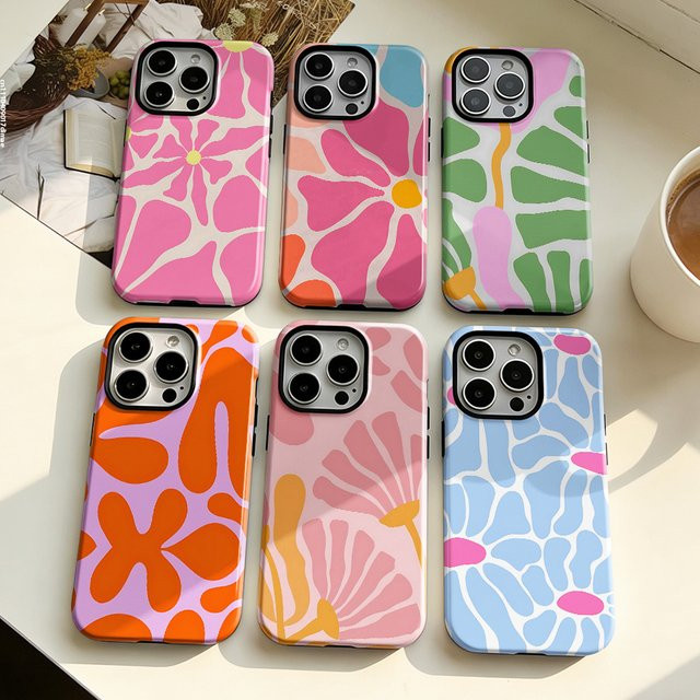Clmj Handyhülle mit buntem Blumenmuster für Samsung Galaxy S25 S24 S23 S20 FE Ultra Plus A56 A36 A26 4G 5G in Mehrfarbig - Bild 1