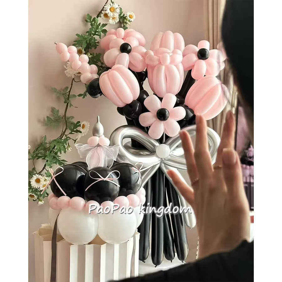 Potdemiel Magische Ballon Blume in Pink für Geburtstag, Party und Hochzeit als DIY Dekoration oder Brautstrauß - Bild 3