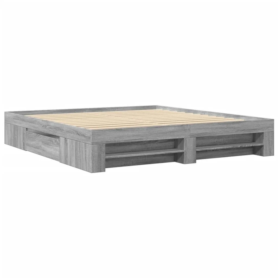 vidaXL Bettgestell mit Schubladen in Grau Sonoma aus Holzwerkstoff, B/T/H: 180 x 203 x 183 cm - Bild 2