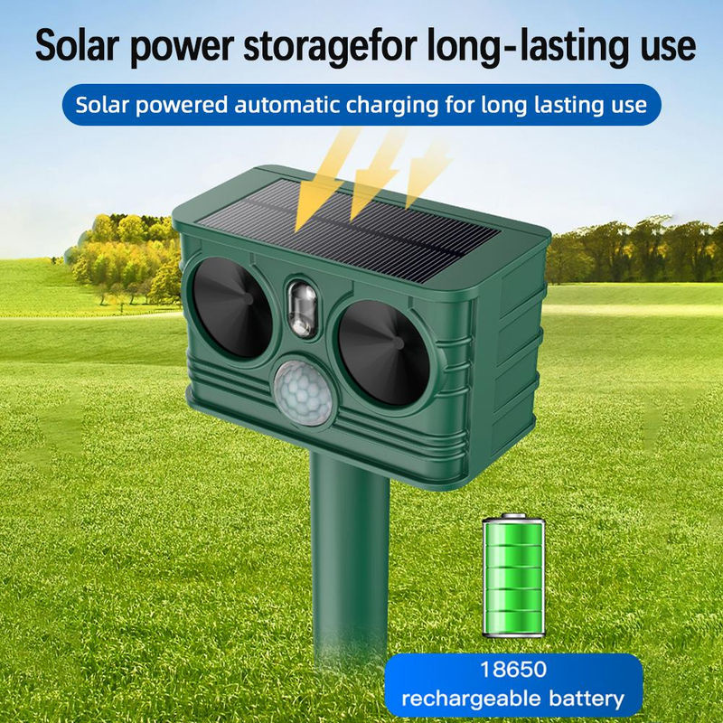 TOMTOP JMS Ultraschall Tierabwehr für den Garten mit Solarbetrieb, Bewegungsmelder und LED Strobe, wasserdicht, grün - Bild 8