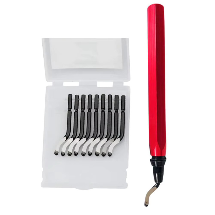DAZZLEEX Rotary Entgrater Set RB1000 mit 10 Klingen für Metall und Kunststoff in Rot - Bild 2