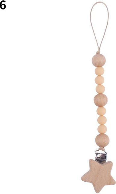 Familylive04 Baby Schnuller Kette aus Holz mit Sternen in Multicolor - Bild 1