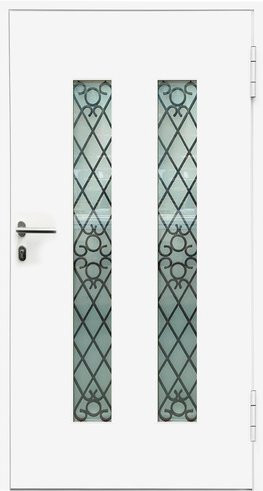 KNOCK Aluminium-Haustür Marte in Purpur-Rot mit Glaseinsatz und RC2-Schutz, Höhe: 210 cm, Breite: 90 cm, Tiefe: 110 cm - Bild 1